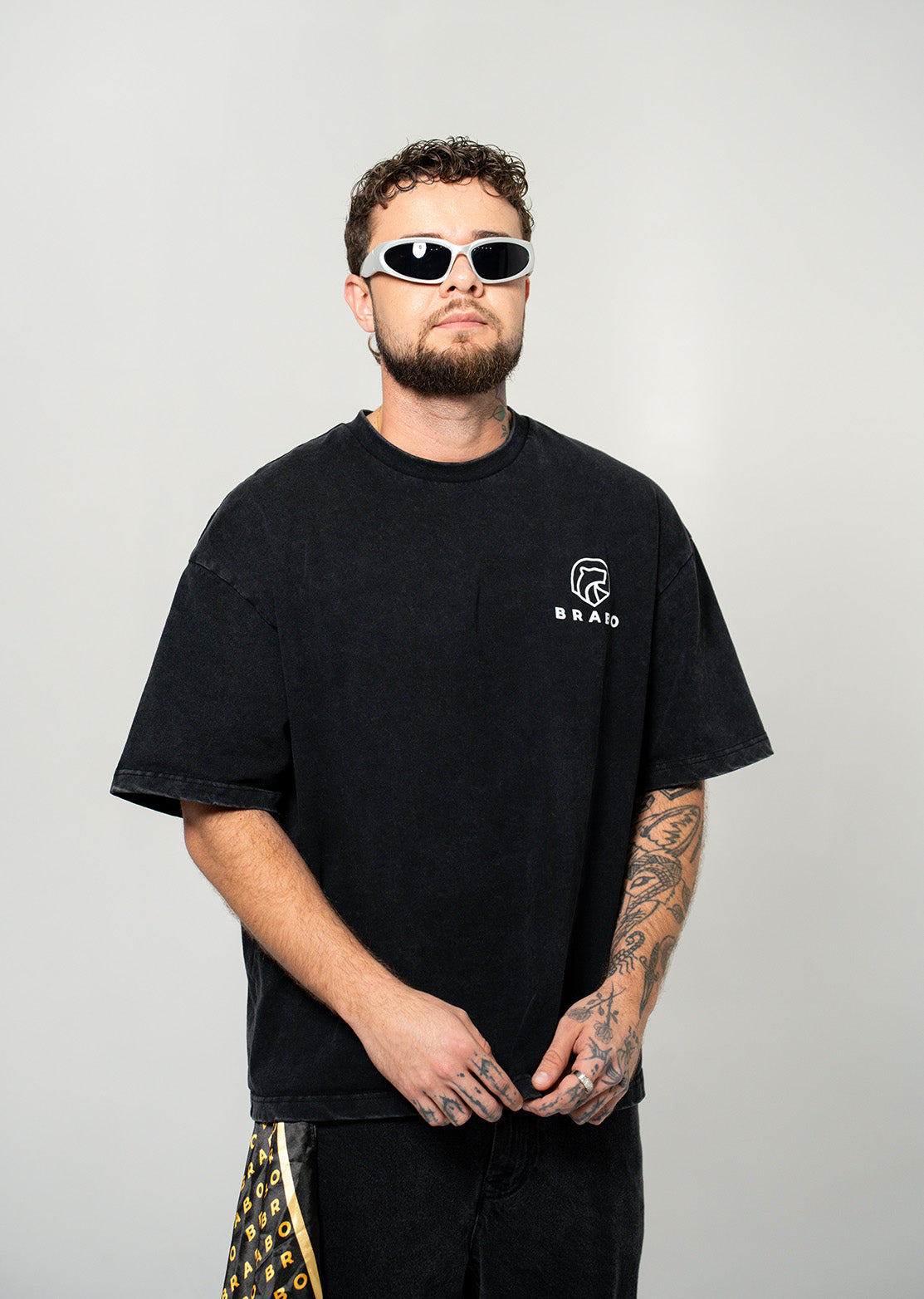 Brabo Oversized Heavy Cotton Acid Wash Tee