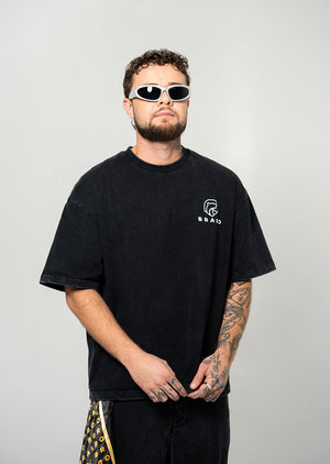 Brabo Oversized Heavy Cotton Acid Wash Tee