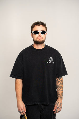 Brabo Oversized Heavy Cotton Acid Wash Tee